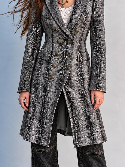 Trench lungo nero con cintura – dettaglio