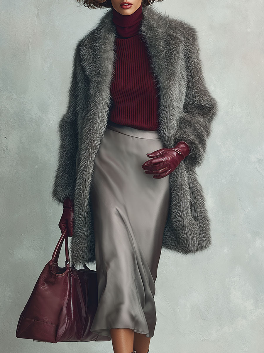 Cappotto grigio con revers – dettaglio