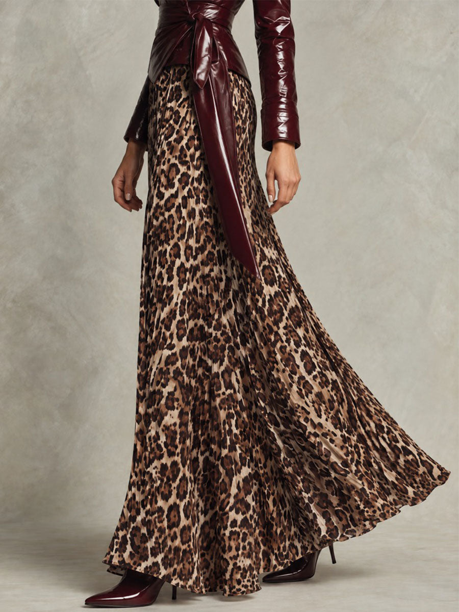 Gonna lunga leopardata – dettaglio stampa