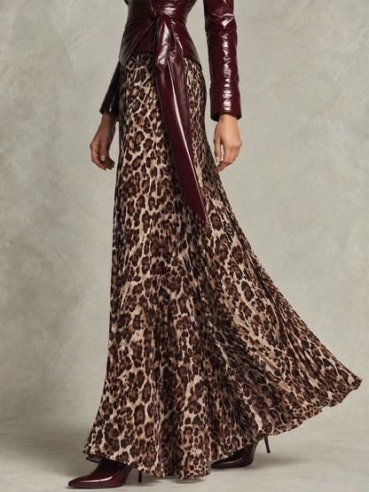Gonna lunga leopardata – dettaglio stampa