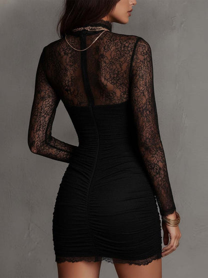 Vestito mini nero in pizzo – dettaglio