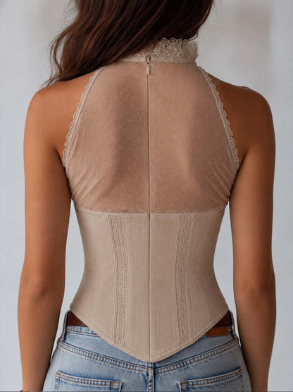 Top all’americana vittoriano avorio con pizzo – dettaglio 5