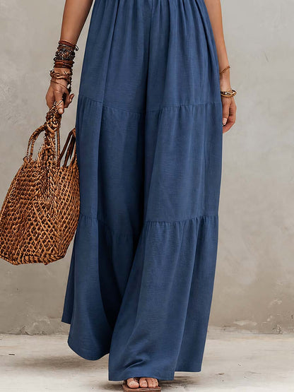 Tuta blu navy in cotone e lino – dettaglio 2