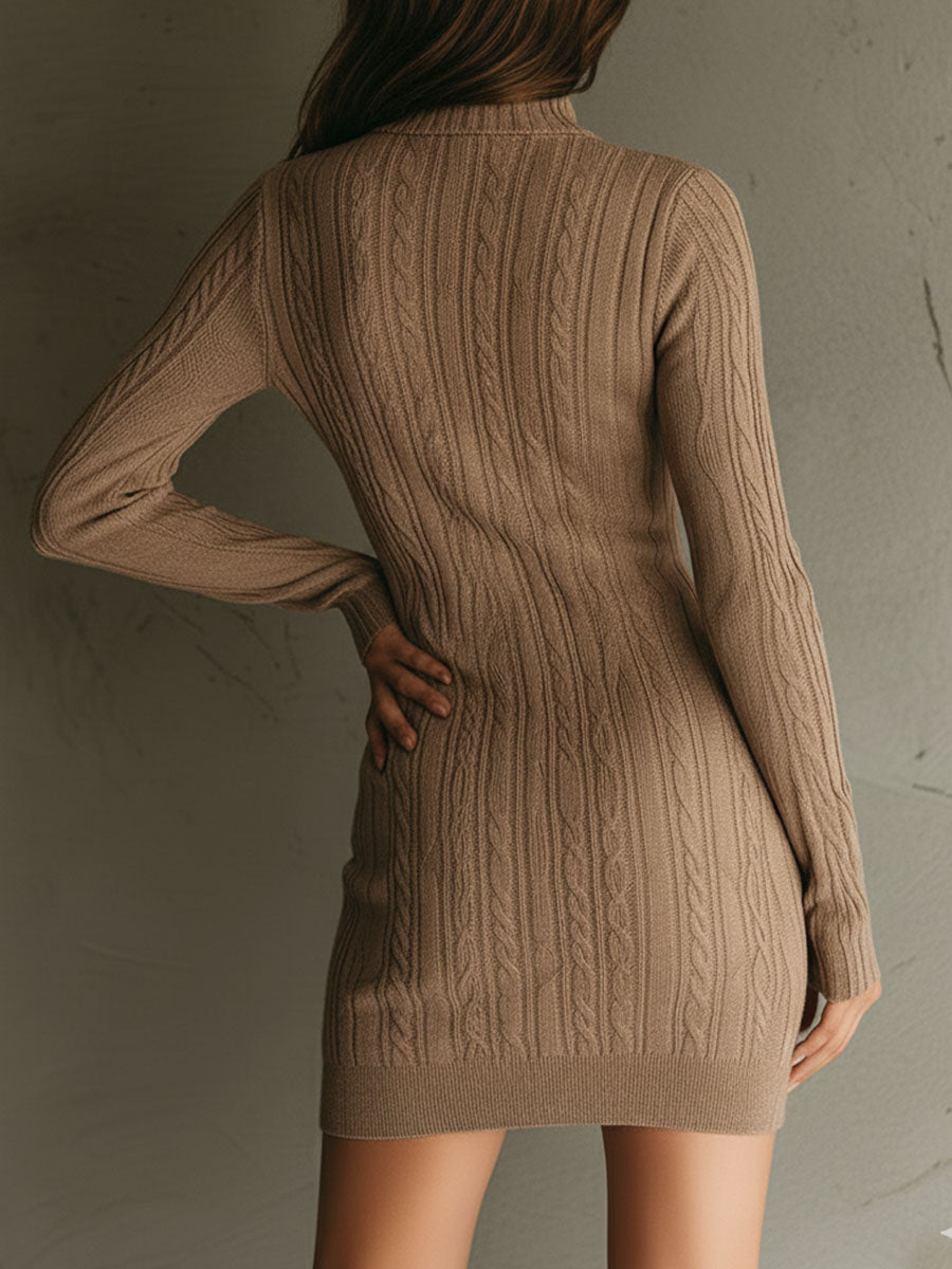 Vestito in maglia cammello – vista laterale
