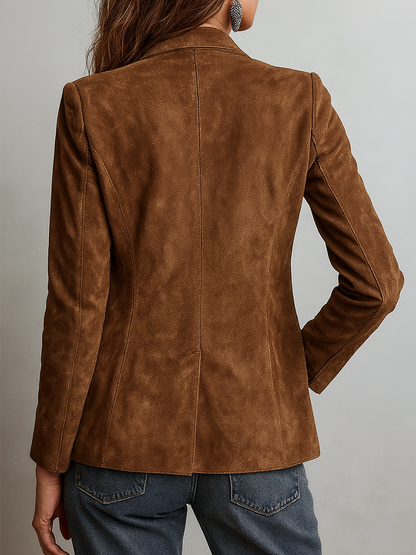 Giacca in camoscio marrone – dettaglio 2