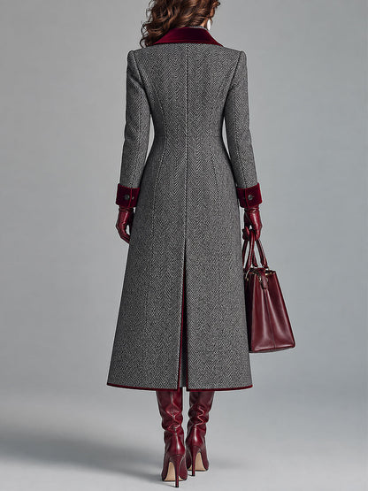 Cappotto lungo in lana spigata – vista 6