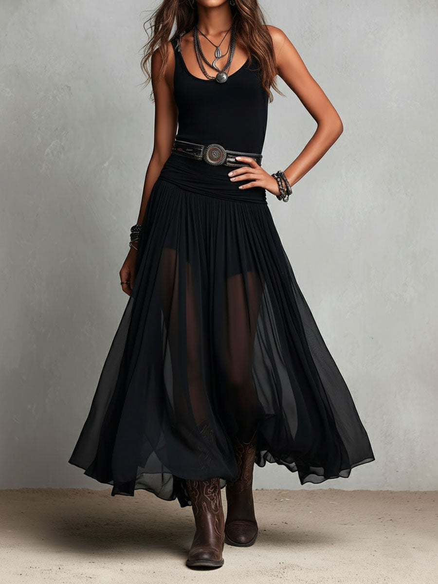 Vestito lungo boho western – vista d'insieme