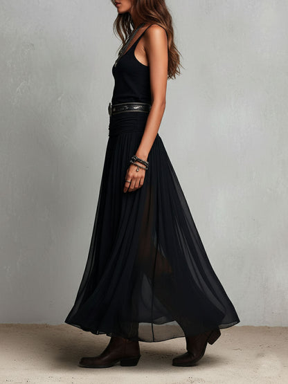 Vestito lungo boho western – vista posteriore