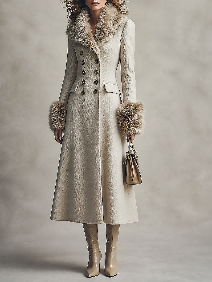 Cappotto beige doppiopetto quiet luxury – look completo