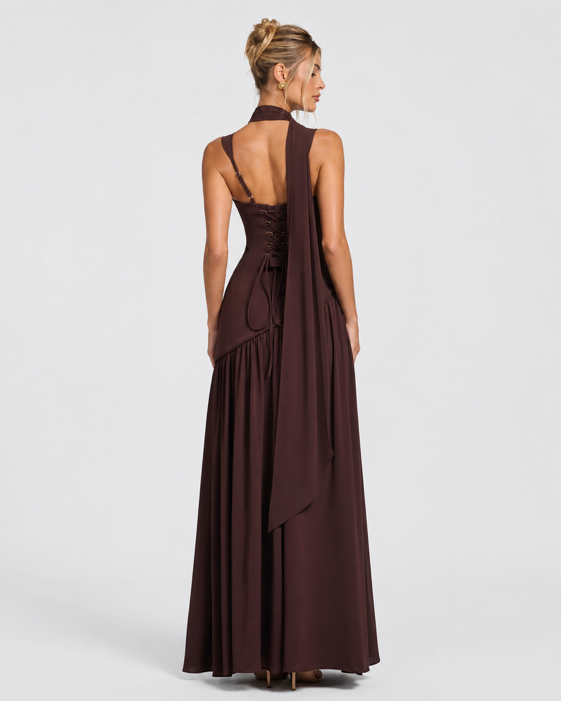 Abito lungo con corsetto e pashmina – vista 7