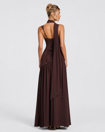 Abito lungo con corsetto e pashmina – vista 7