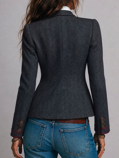Blazer in tweed spigato – vista 10