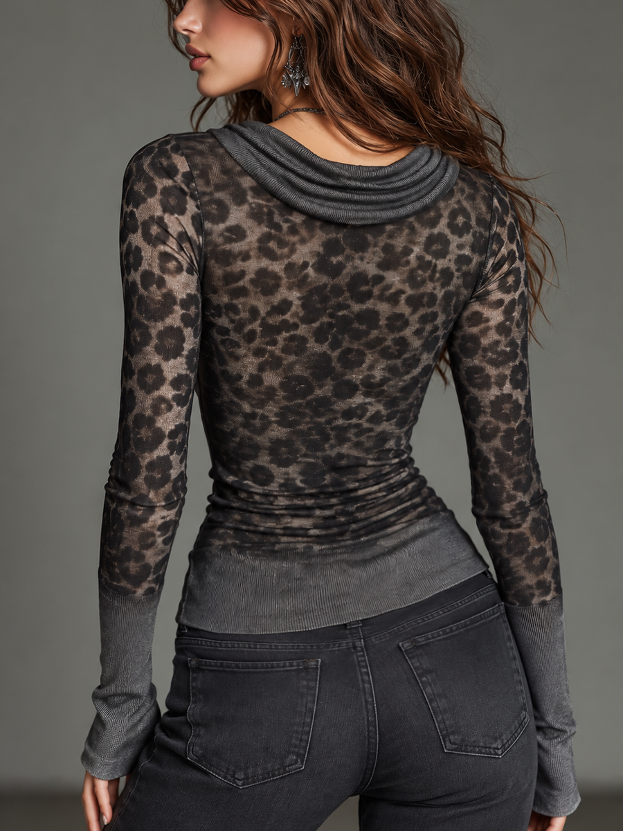 Top leopardato grigio antracite – vista 4