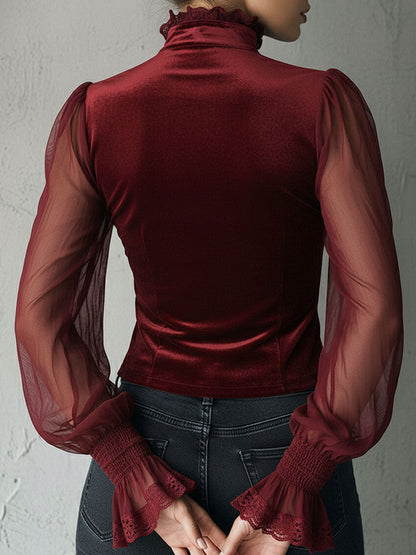 Camicetta corsetto in velluto – look completo