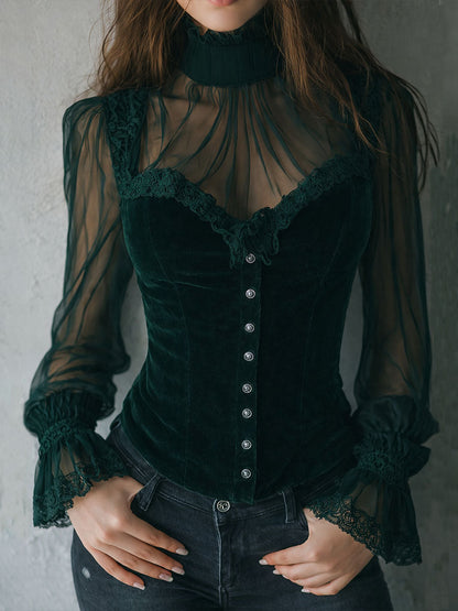 Camicetta corsetto in velluto – vista laterale