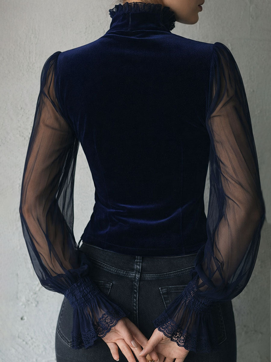 Camicetta corsetto in velluto – dettaglio del tessuto