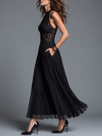 Set top in pizzo e gonna plissé in chiffon – dettaglio 3