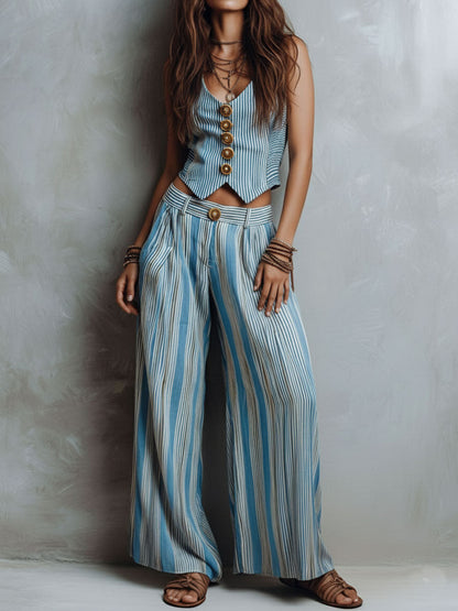 Coordinato a righe blu – gilet