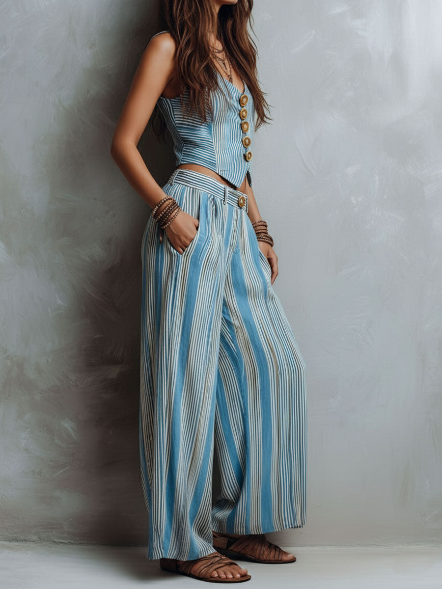 Coordinato a righe blu – dettaglio