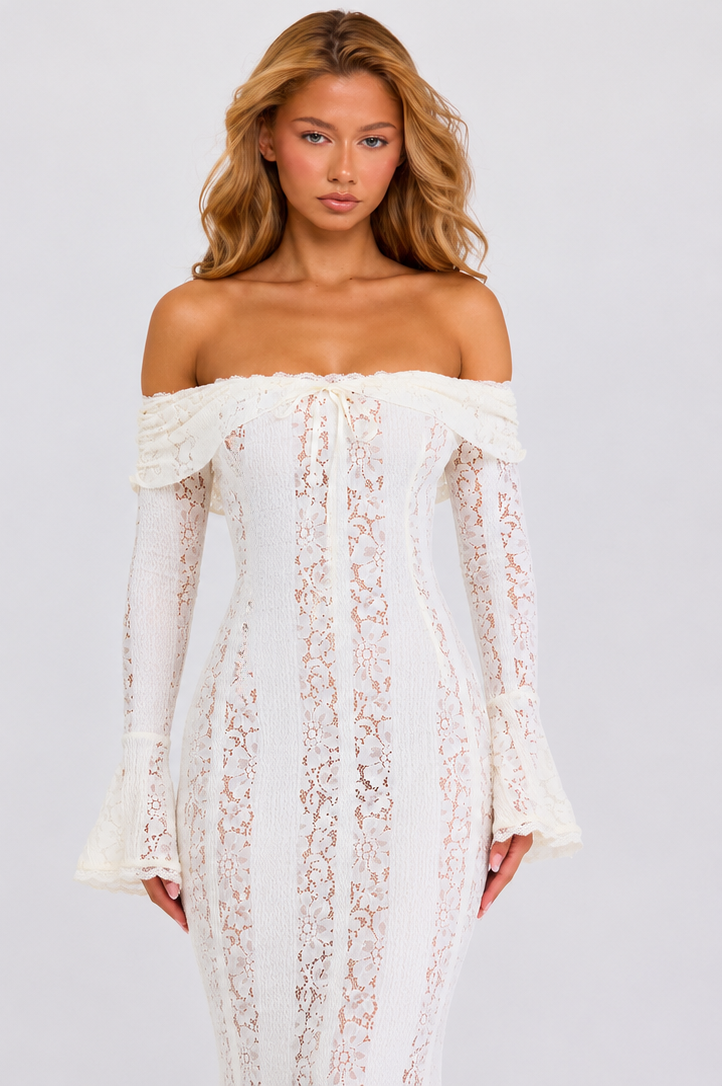 Abito lungo Aurelia in pizzo – vista 11