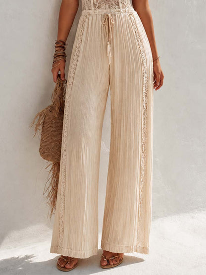 Jumpsuit boho crema con corpetto in pizzo – dettaglio 7