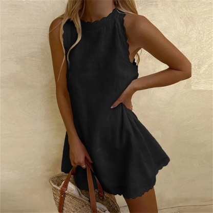 Abito midi Anya con skort nero – vista frontale
