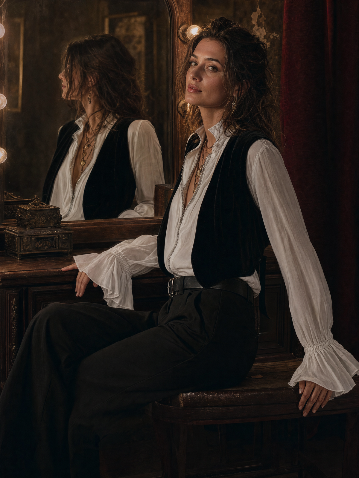 Blusa con zip sul davanti e polsini con volant – dettaglio 8