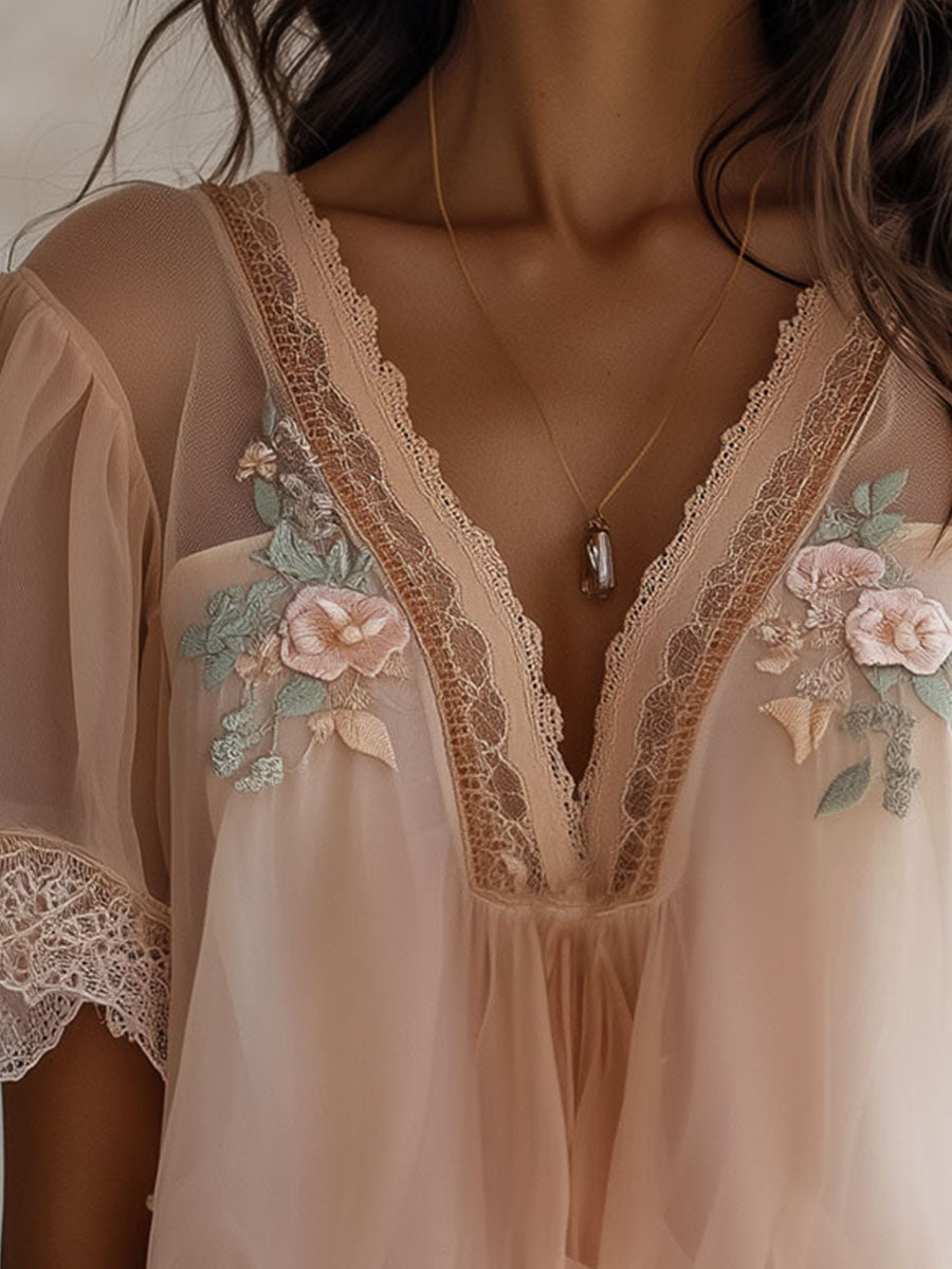 Camicetta in chiffon rosa – look completo