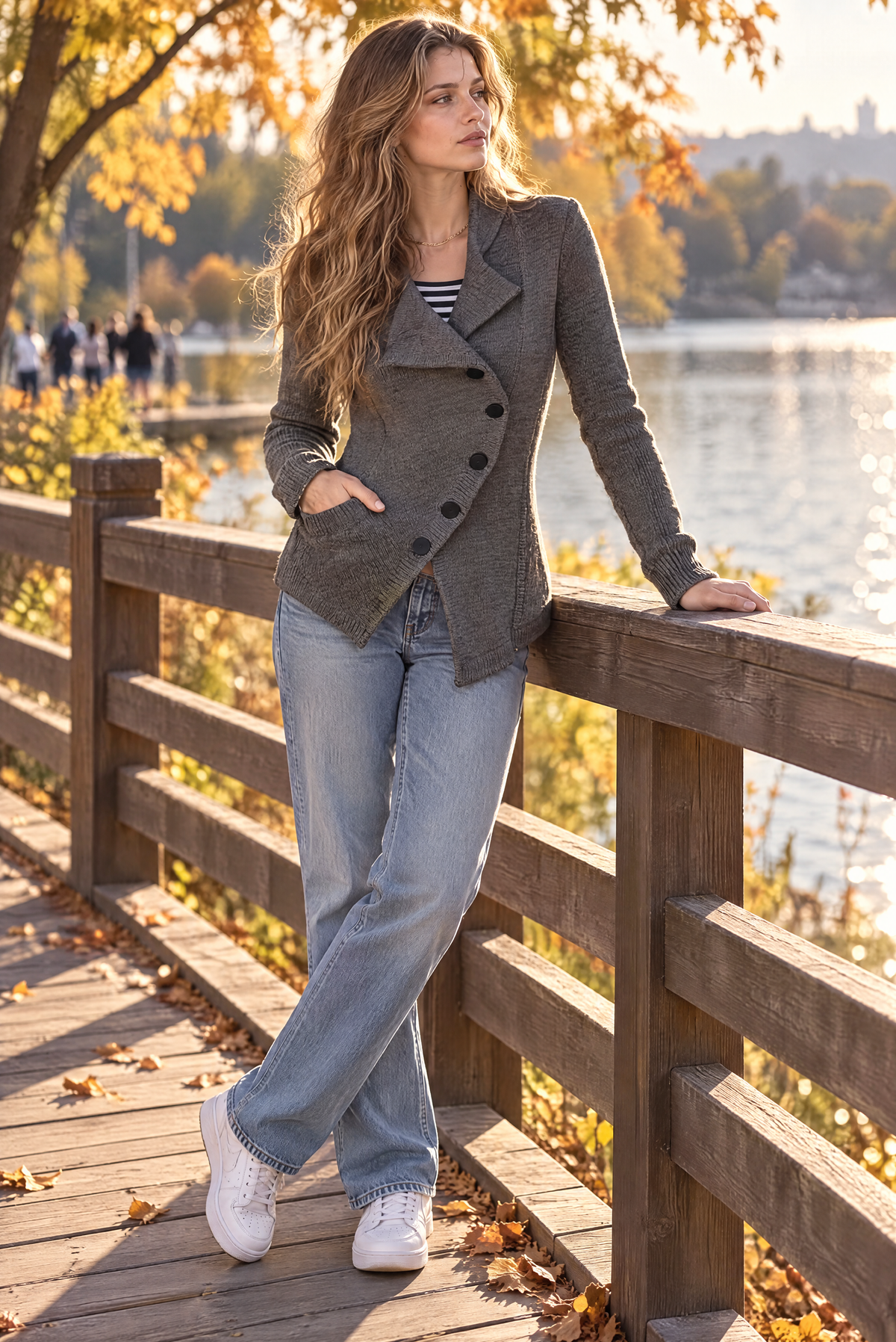 Cardigan asimmetrico in maglia – vista 5