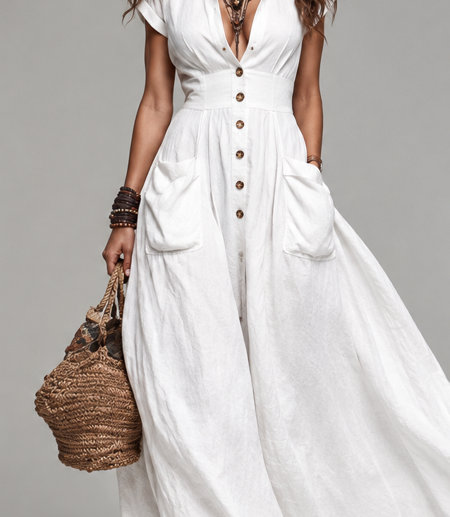 Vestito lungo Valeria – vista laterale
