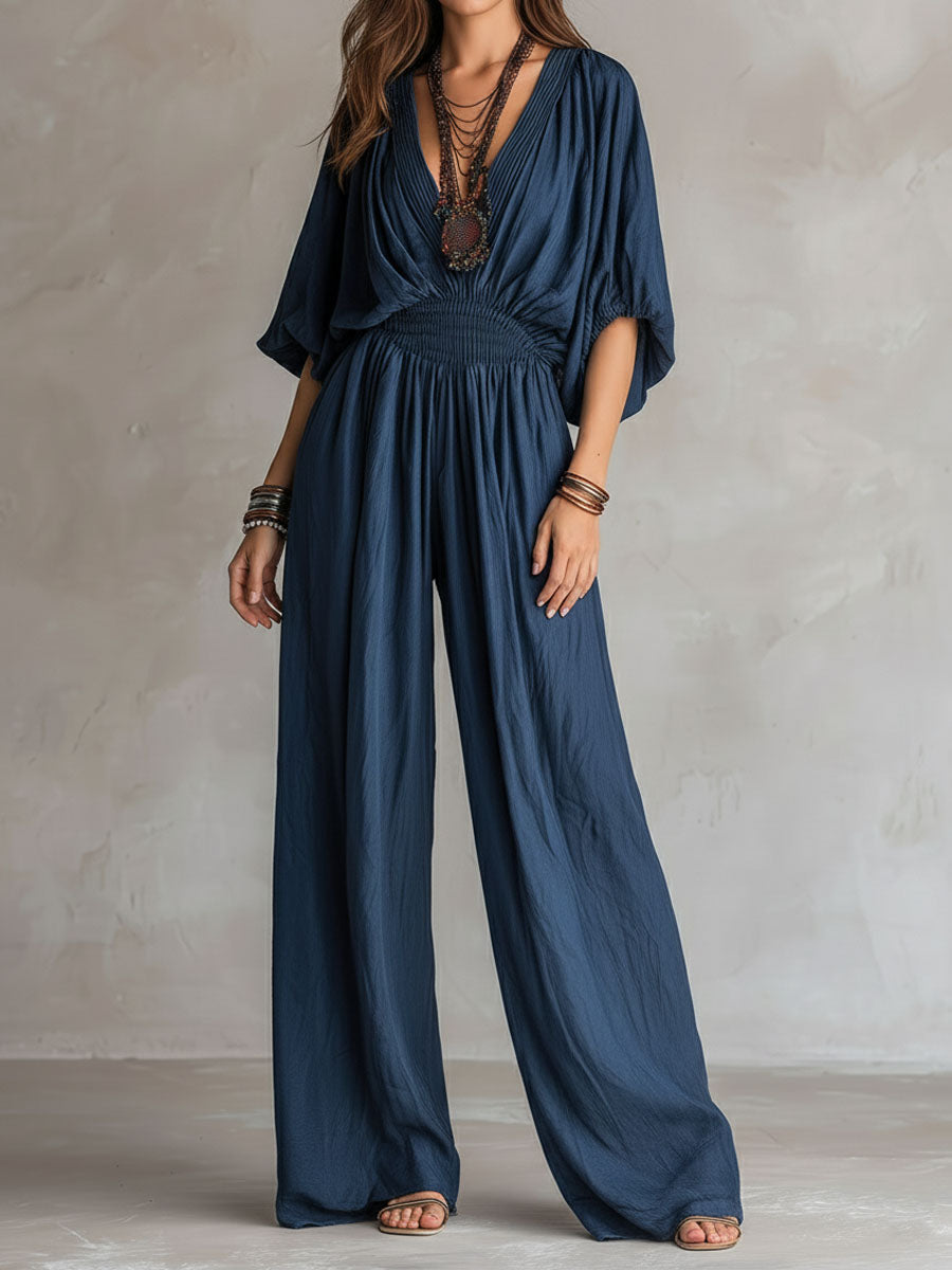 Tuta jumpsuit boho indaco – dettaglio 5