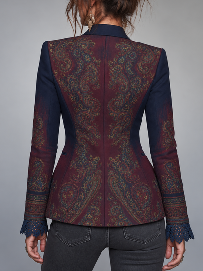 Blazer blu navy paisley – vista laterale