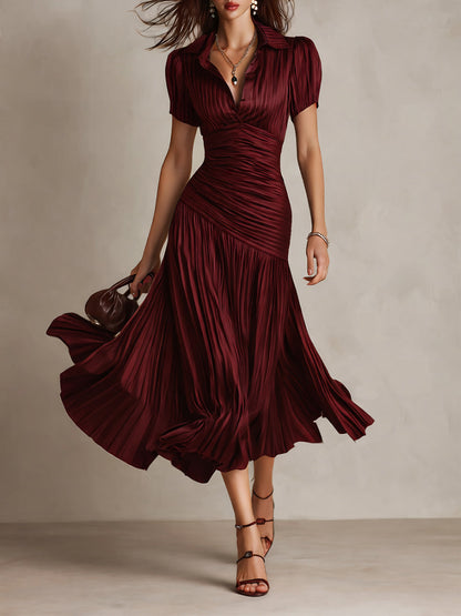 Vestito midi a righe in raso – dettaglio