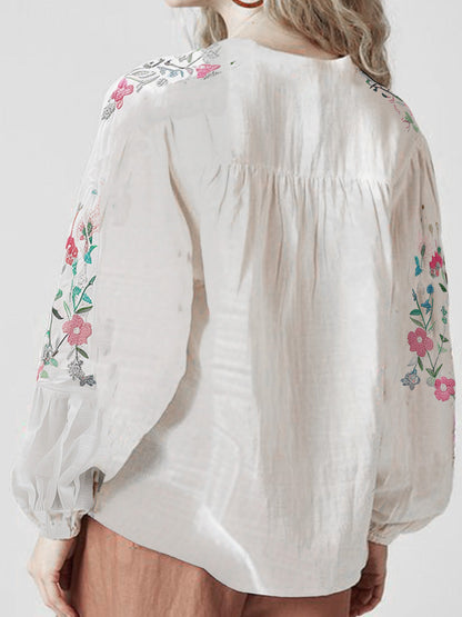 Camicia bianca con ricamo – dettaglio tessuto