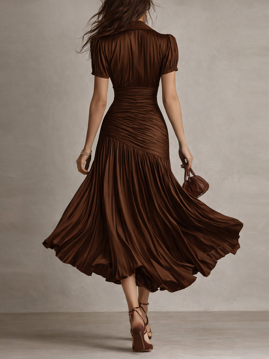 Vestito midi a righe in raso – vista d'insieme