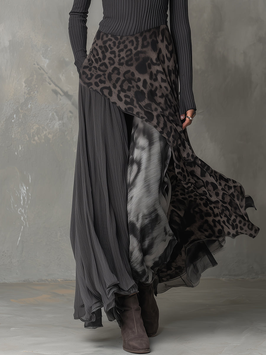Vestito lungo grigio boho – dettaglio 4