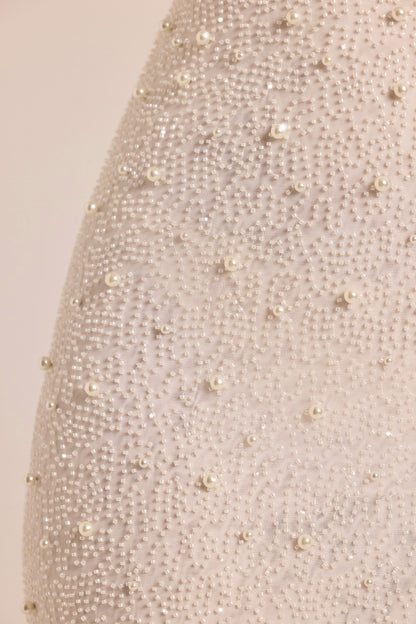 Abito lungo bianco con strass – foto 4
