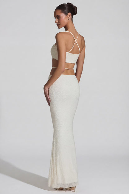 Top bianco con spalline incrociate – foto 4