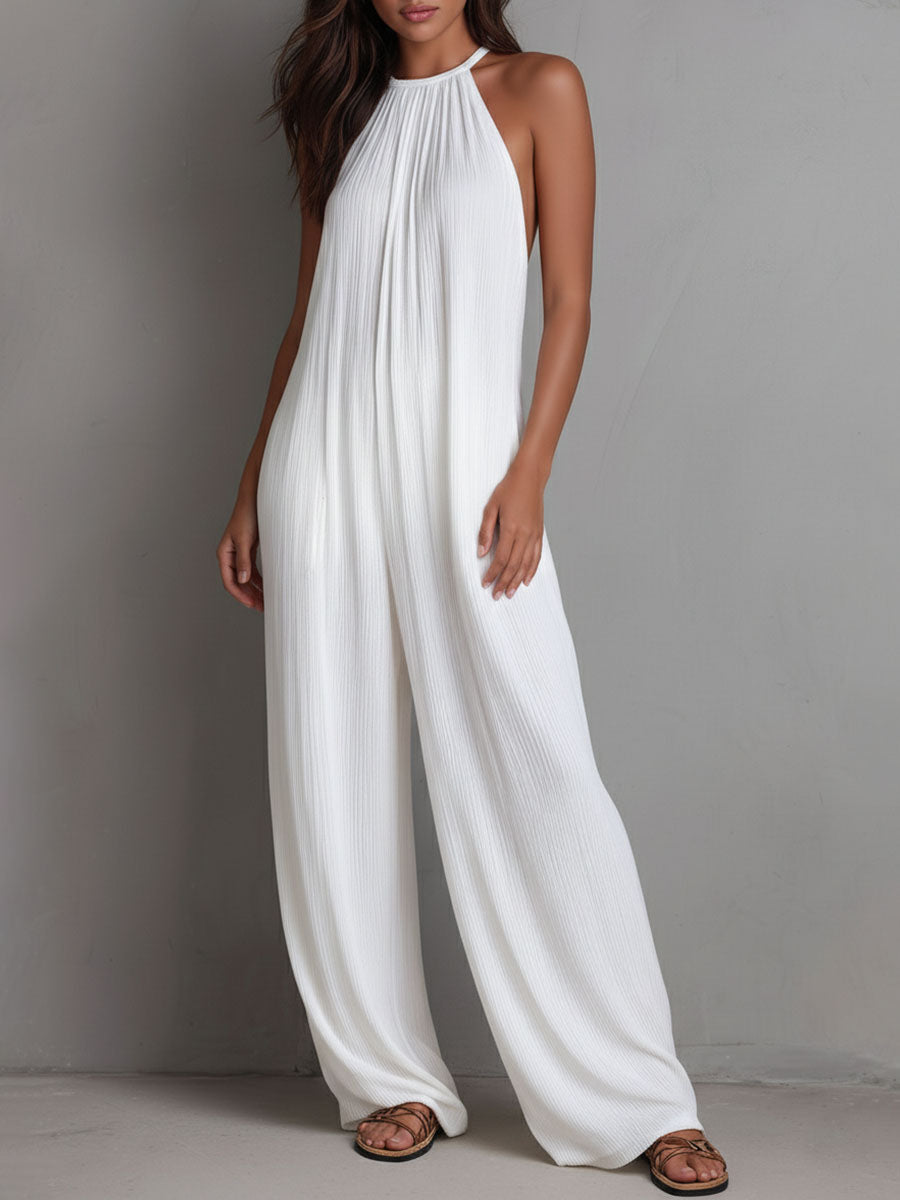 Tuta resort halter plissé – vista d'insieme