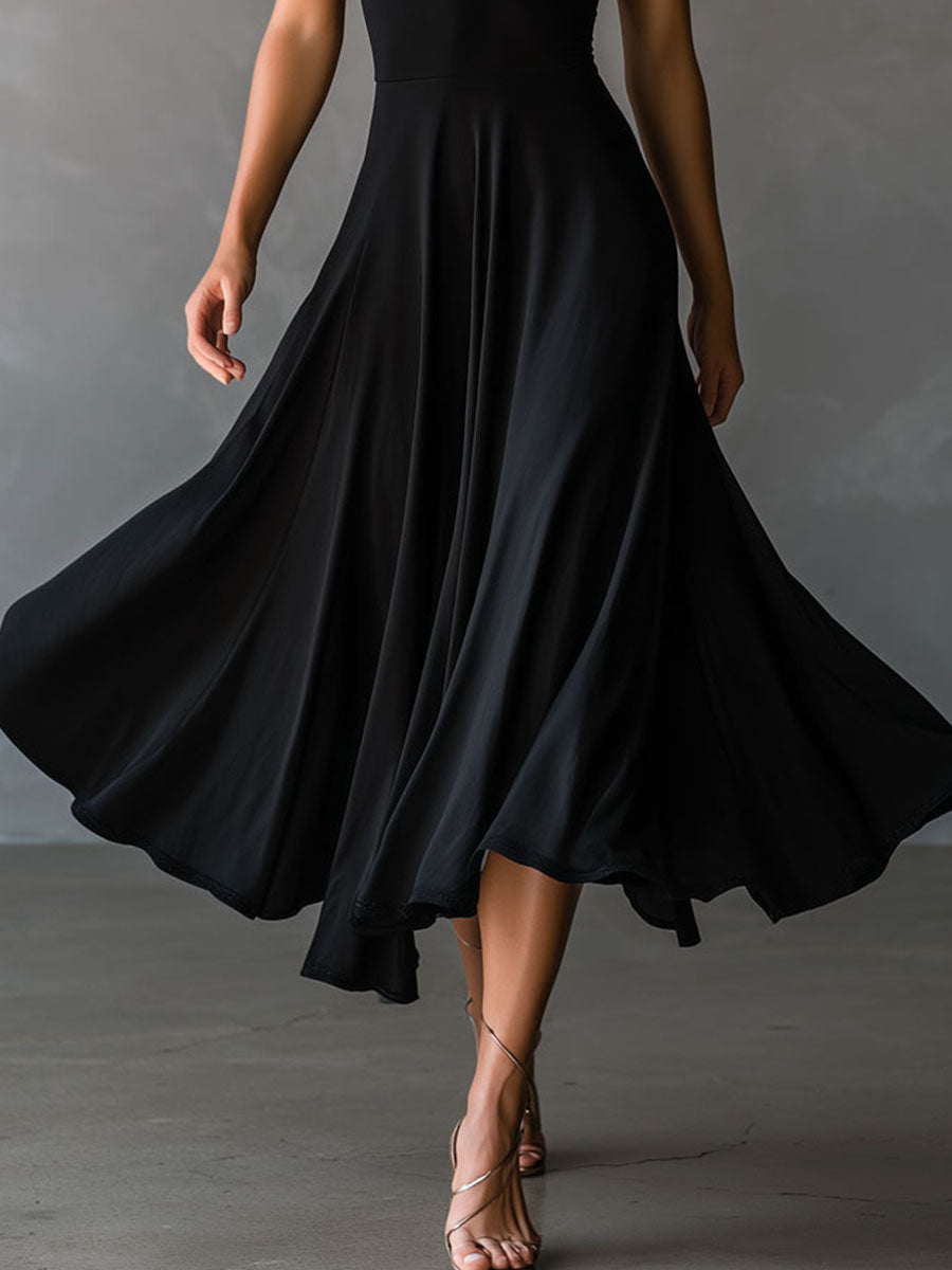 Vestito midi nero halter – vista d'insieme