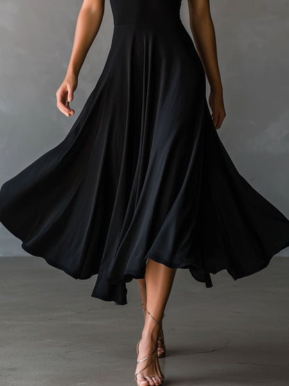 Vestito midi nero halter – vista d'insieme