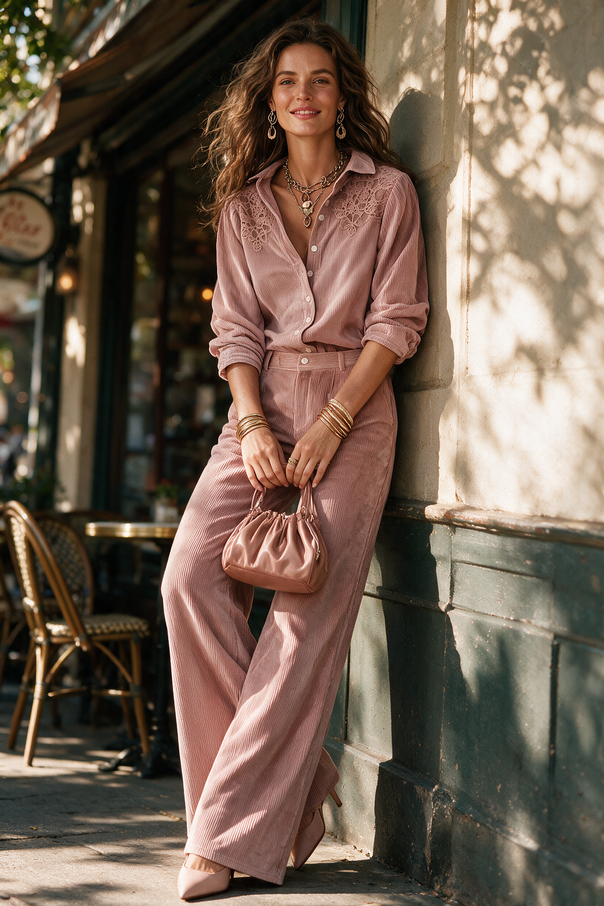 Completo boho in velluto a coste – vista 4