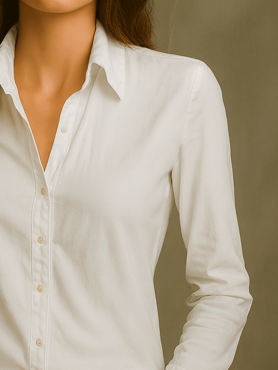 Camicia boho bianca in lino – dettaglio 2