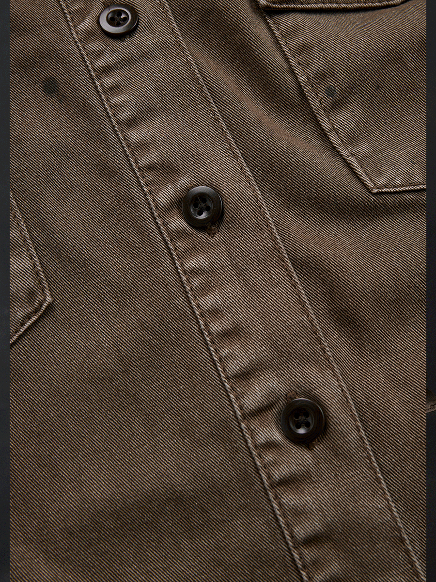 Camicia western taupe lavata vintage – vista posteriore