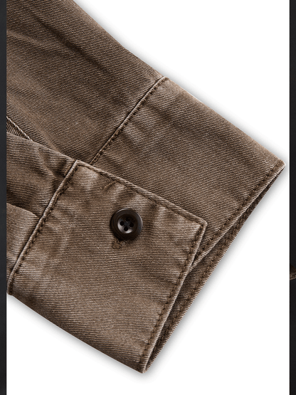 Camicia western taupe lavata vintage – vista d'insieme