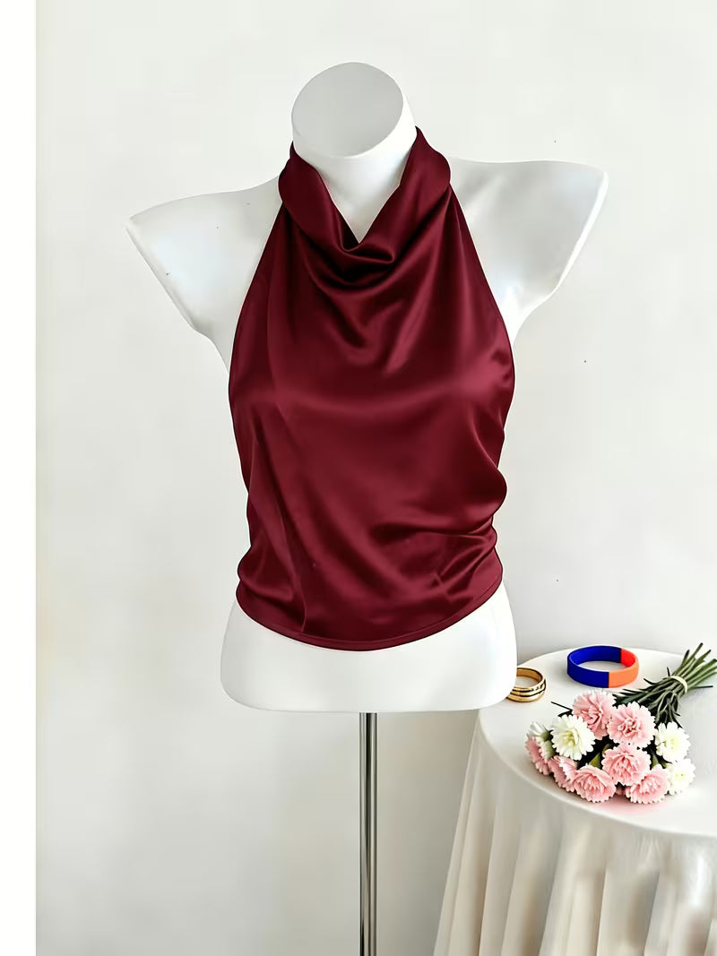 Top halter satinato – vista 4