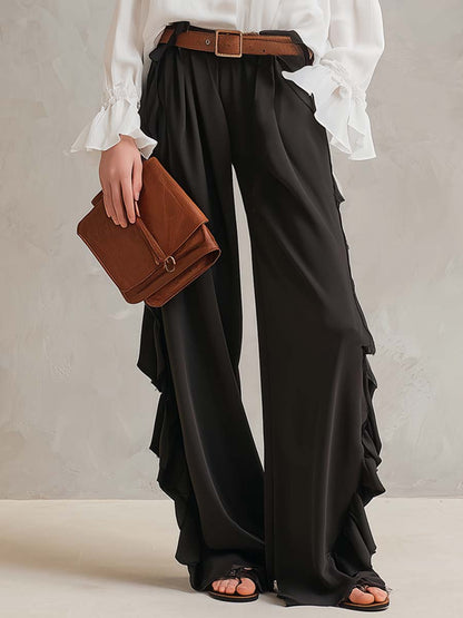 Coordinato bianco in chiffon con volant – dettaglio 4