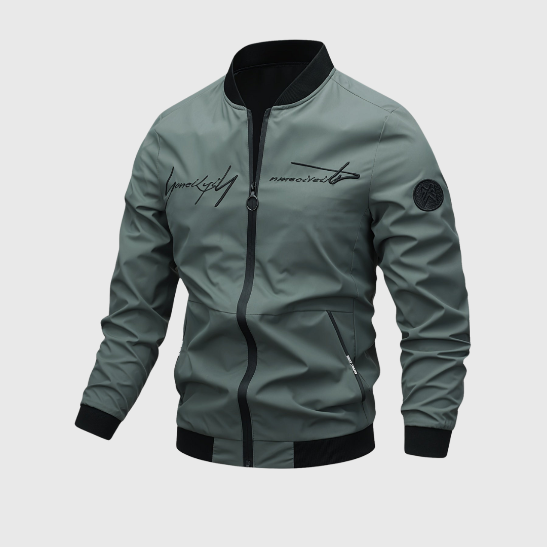 Bomber Hilario verde militare – vista frontale