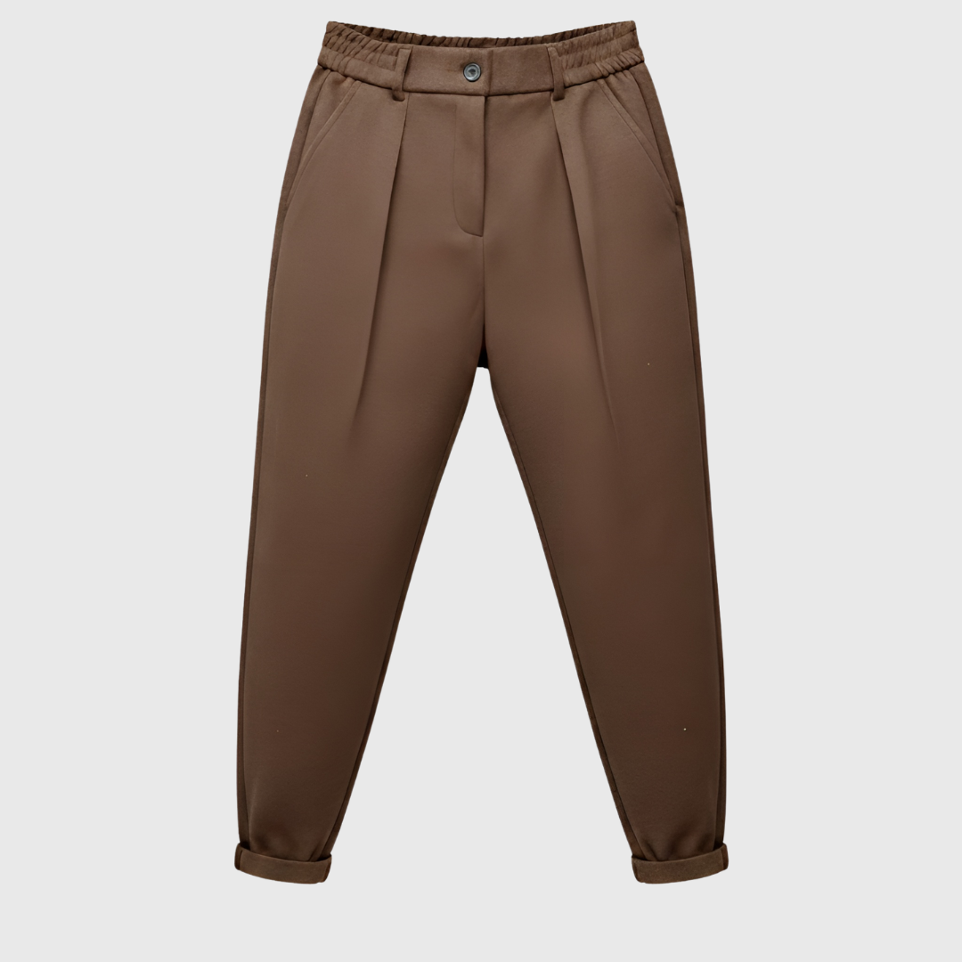 Pantaloni Héctor marroni – vista frontale