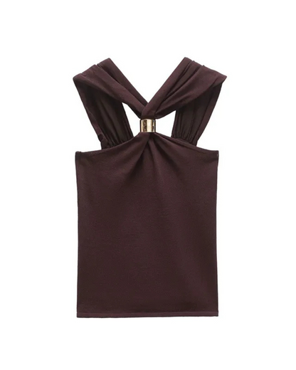 Top Aria Mocha Halter – foto 4